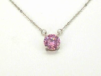 Moissaniet solitair halsketting roze