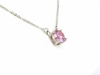 Moissaniet solitair halsketting roze - afbeelding 5 van  11