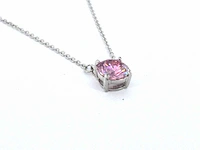 Moissaniet solitair halsketting roze - afbeelding 11 van  11