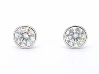 Moissaniet solitair oorbellen 2.00 ct