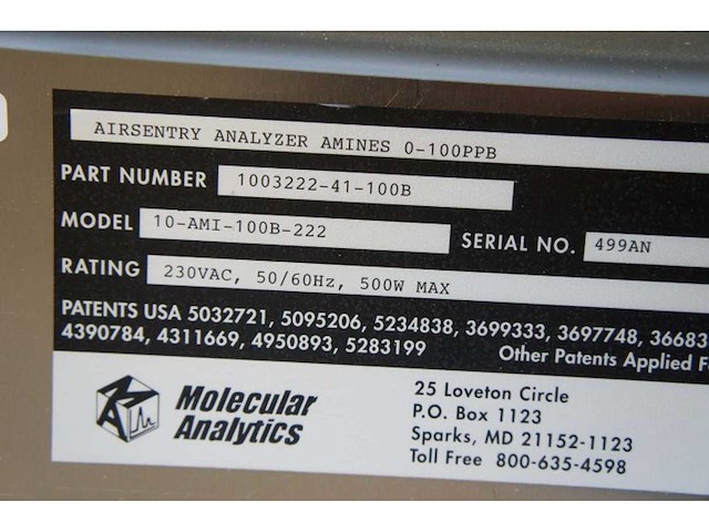 Molecular analytics - 10 ami 100b 222 - airsentry ims analyzer - afbeelding 4 van  4
