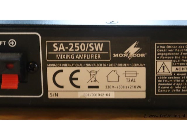 Monacor 1 touch vocal karaokerartner type sa-250/sw - afbeelding 6 van  6