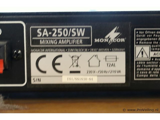 Monacor 1 touch vocal karaokerartner type sa-250/sw - afbeelding 5 van  5