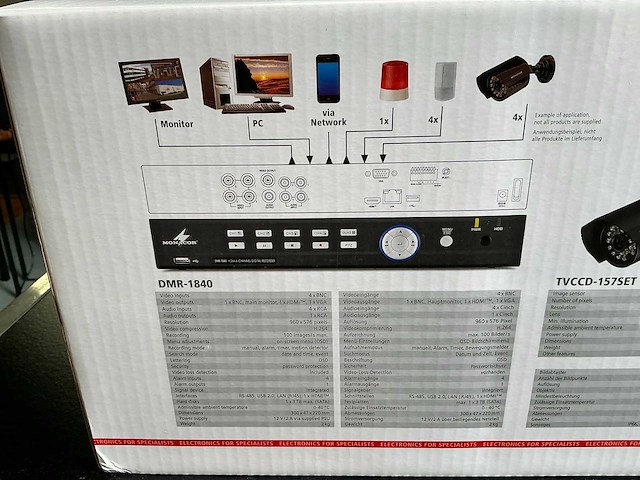 Monacor 1840 video surveillanceset (2x) - afbeelding 3 van  5