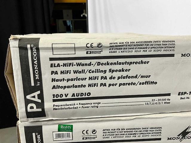 Monacor esp-17/ws en esp-22/ws wand-/plafondspeaker (4x) - afbeelding 5 van  7