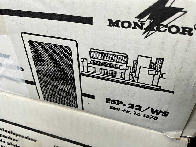 Monacor esp-17/ws en esp-22/ws wand-/plafondspeaker (4x) - afbeelding 6 van  7