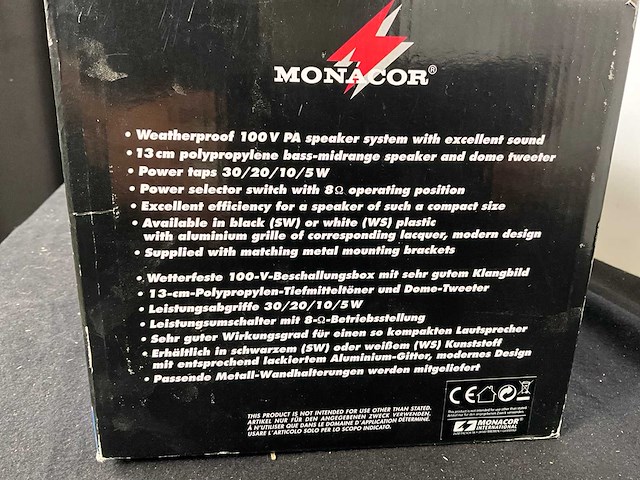 Monacor esp-232/ws wandspeaker (2x) - afbeelding 4 van  4