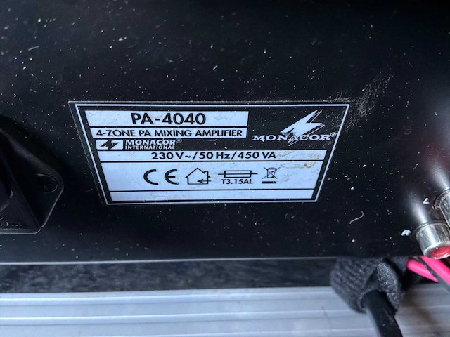 Monacor pa-4040 100v versterker - afbeelding 5 van  5
