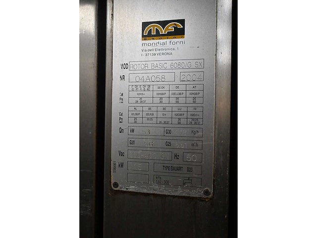 Mondal forni rotor basic 6080/g sx rvs rotatie bakkerijoven - afbeelding 5 van  5