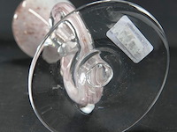 Mondgeblazen glazen hoornvaas op voet h 30 cm - afbeelding 5 van  5