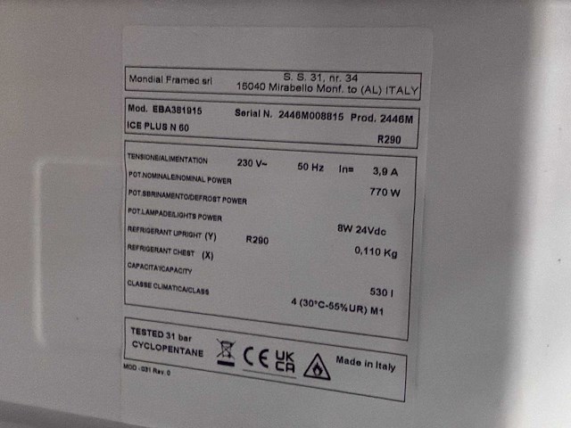 Mondial mondial framec ice plus n 60 glazen-deur displaykoelkast - afbeelding 7 van  7