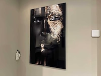 Mondiart aluart “girl black gold face” 120x80 cm - afbeelding 2 van  2