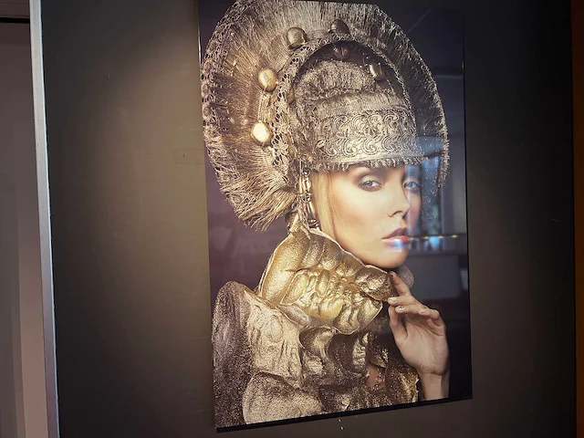 Mondiart aluart “golden warrior 1” 120x80 cm - afbeelding 2 van  2