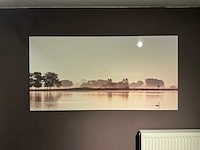 Mondiart aluart – ''landschap met zwaan bij zonsopkomst'' 80x160 cm