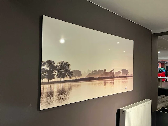 Mondiart aluart – ''landschap met zwaan bij zonsopkomst'' 80x160 cm - afbeelding 3 van  8