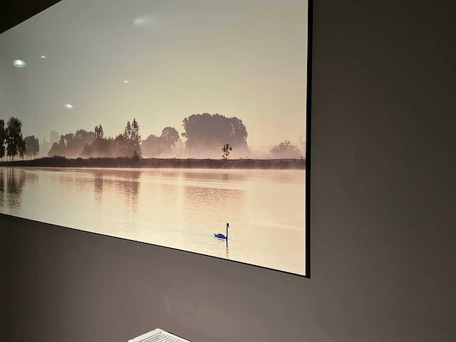 Mondiart aluart – ''landschap met zwaan bij zonsopkomst'' 80x160 cm - afbeelding 6 van  8
