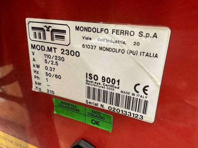 Mondolfo ferro mt2300 banden balanceerapparaat - afbeelding 8 van  8