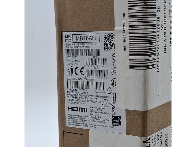 Monitor, asus, mb16ah gr/5ms/eu - afbeelding 3 van  4