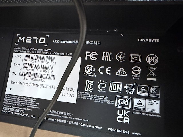 Monitor, gigabyte, m27q - afbeelding 6 van  6