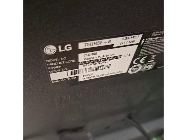 Monitor, lg, 75uh5e - afbeelding 2 van  8