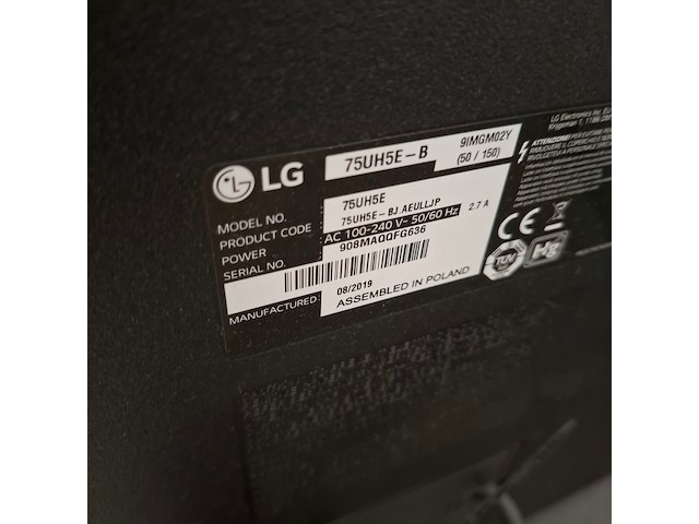 Monitor, lg, 75uh5e - afbeelding 2 van  8