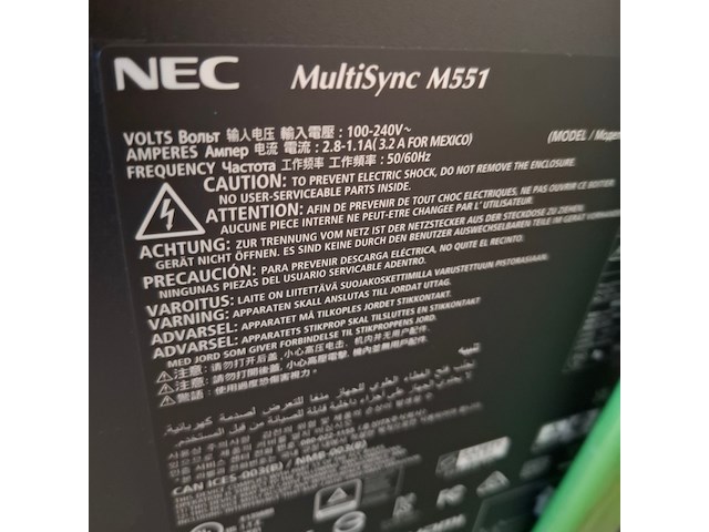 Monitor, nec, multisync m551 - afbeelding 5 van  9