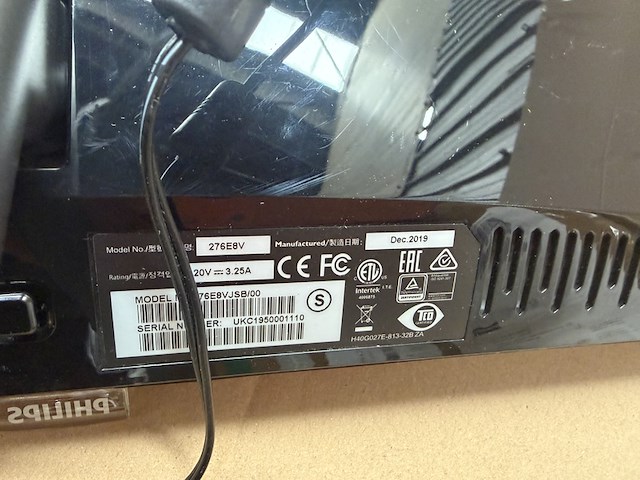 Monitor, philips, 276e8v, zwart - afbeelding 8 van  9