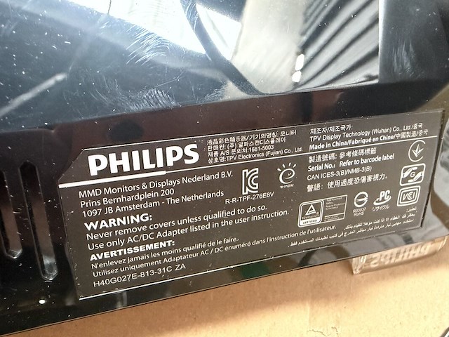 Monitor, philips, 276e8v, zwart - afbeelding 9 van  9