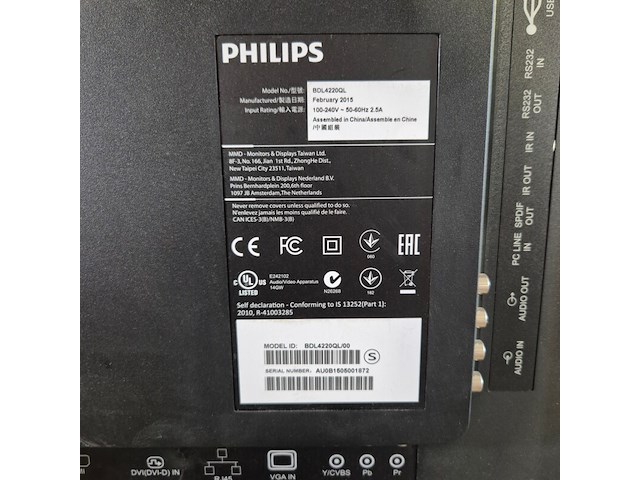 Monitor, philips, bdl422ql, 2015 - afbeelding 5 van  9