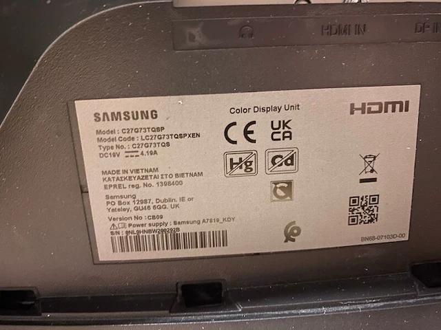 Monitor, samsung, odyssey g7 c27g73tqsp 27 inch curved - afbeelding 4 van  4
