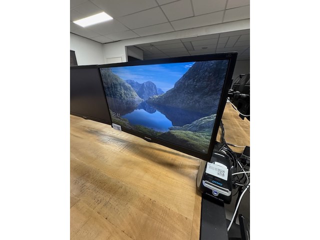 Monitorarm met 2 monitoren philips, 243v, zwart - afbeelding 2 van  6