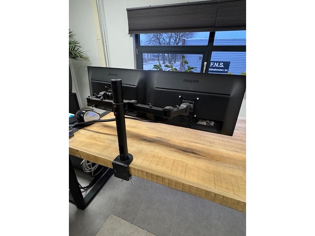 Monitorarm met 2 monitoren philips, 243v, zwart - afbeelding 4 van  6