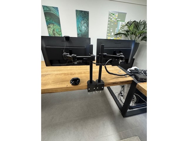 Monitorarm met 2 monitoren philips, 243v, zwart - afbeelding 5 van  8