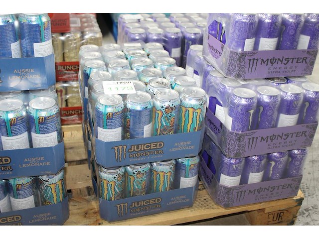 Monster energy aussie lemonade 48 blikken tht 1-2027. bod is inclusief 5,40 euro statiegeldwaarde - afbeelding 1 van  2