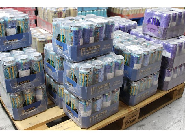 Monster energy aussie lemonade 60 blikken tht 1-2027. bod is inclusief 7,20 euro statiegeldwaarde - afbeelding 1 van  2