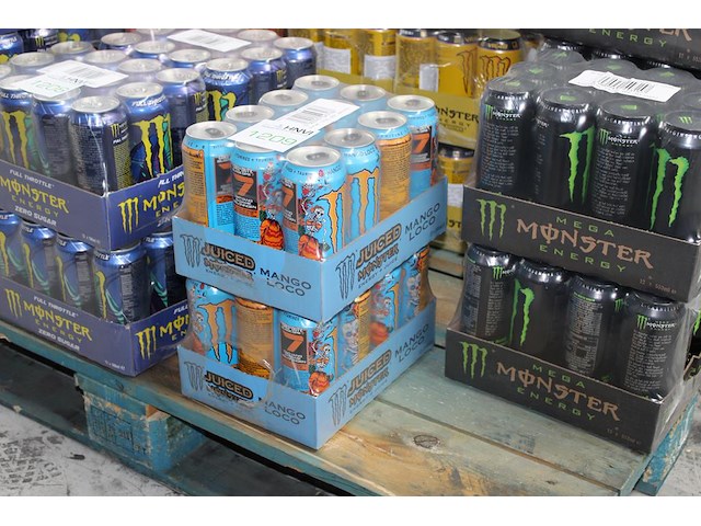 Monster energy mango loco 24 blikken tht 4-2027. bod is inclusief 3,60 euro statiegeldwaarde - afbeelding 1 van  2