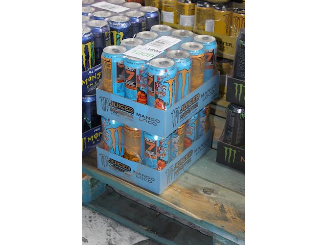 Monster energy mango loco 24 blikken tht 4-2027. bod is inclusief 3,60 euro statiegeldwaarde - afbeelding 2 van  2