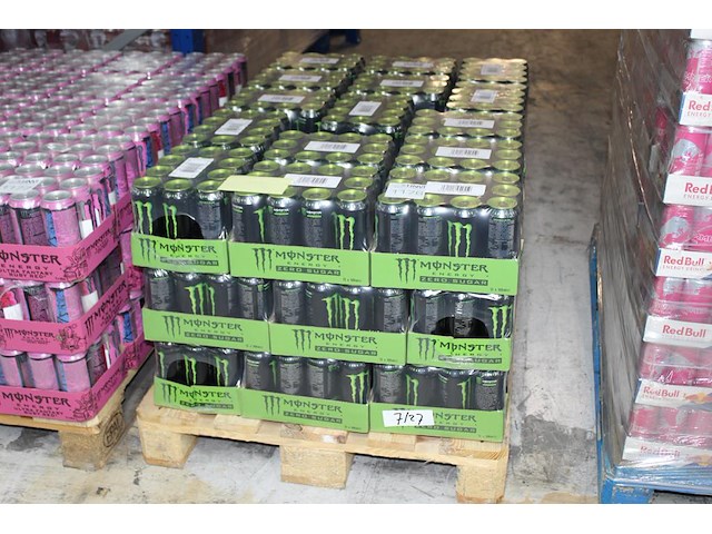 Monster energy zero sugar green 648 blikken tht 7-2027. bod is inclusief 97,20 statiegeldwaarde - afbeelding 1 van  2