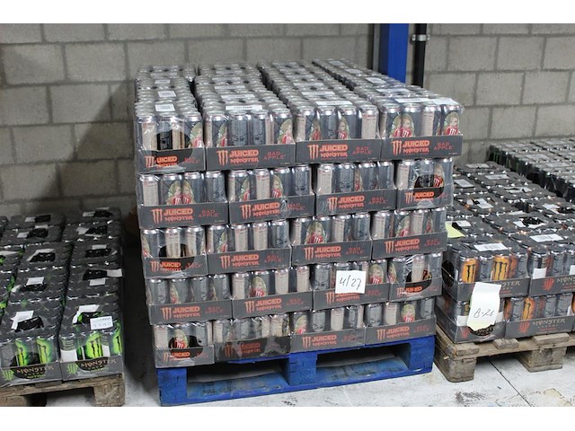 Monster juiced bad apple 1320 blikken met tht 4-2027. bod is inclusief 198 euro statiegeldwaarde - afbeelding 1 van  3