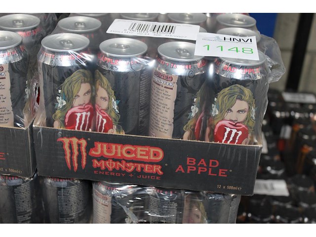 Monster juiced bad apple 1320 blikken met tht 4-2027. bod is inclusief 198 euro statiegeldwaarde - afbeelding 3 van  3