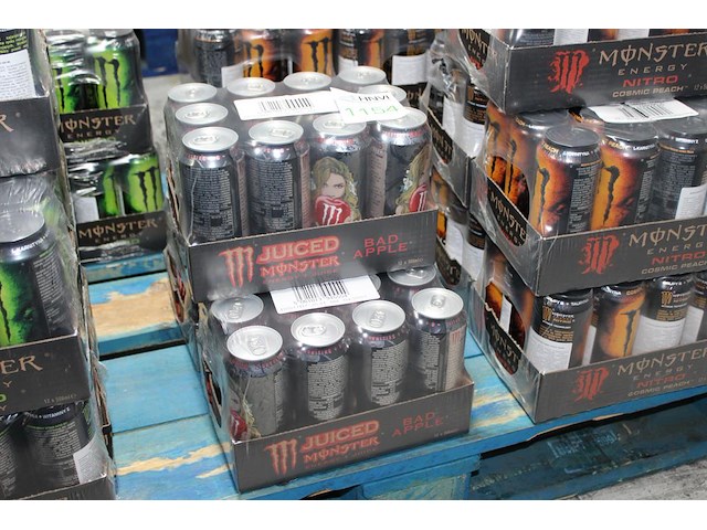 Monster juiced bad apple 36 blikken met tht 4-2027. bod is inclusief 5,40 euro statiegeldwaarde - afbeelding 1 van  2