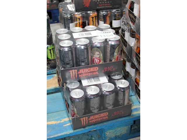 Monster juiced bad apple 36 blikken met tht 4-2027. bod is inclusief 5,40 euro statiegeldwaarde - afbeelding 2 van  2
