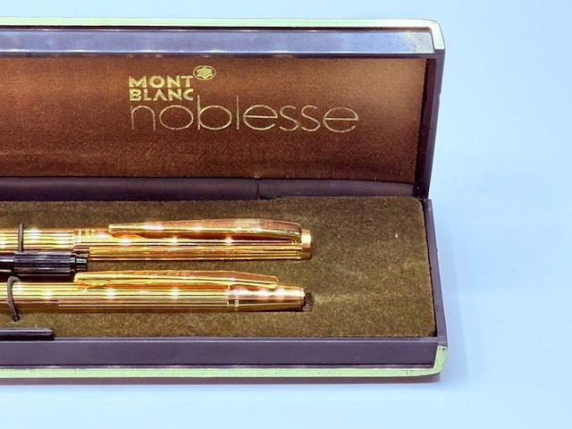 Montblanc noblesse 14kt gouden vulpen/balpen set - afbeelding 1 van  10