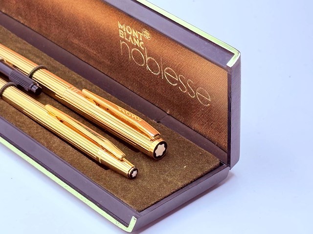 Montblanc noblesse 14kt gouden vulpen/balpen set - afbeelding 3 van  10