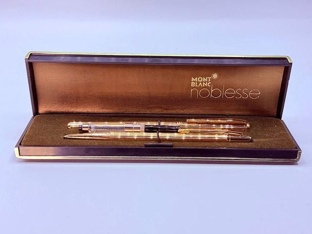 Montblanc noblesse 14kt gouden vulpen/balpen set - afbeelding 4 van  10