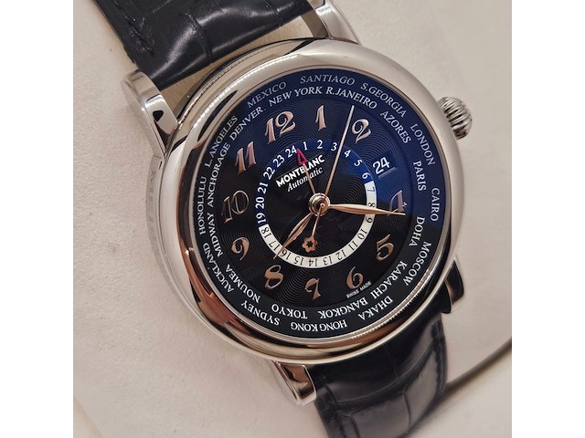 Montblanc star 7203 meisterstück worldtimer automatisch herenhorloge - afbeelding 1 van  15