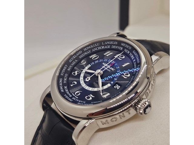 Montblanc star 7203 meisterstück worldtimer automatisch herenhorloge - afbeelding 12 van  15