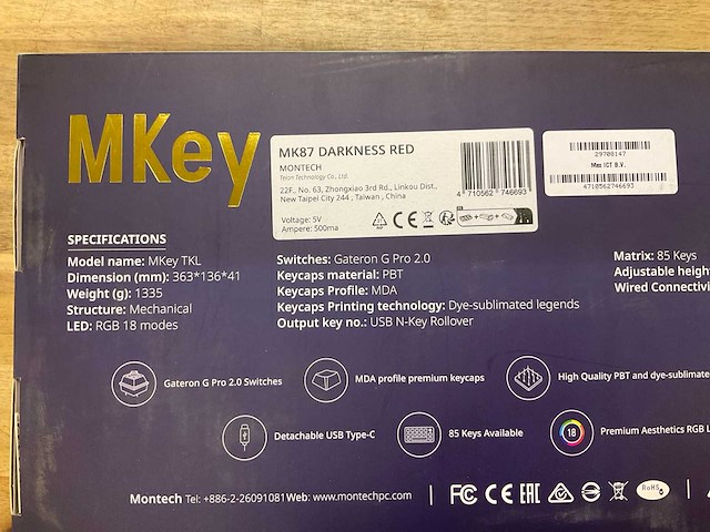 Montech mkey tkl toetsenbord - afbeelding 4 van  4