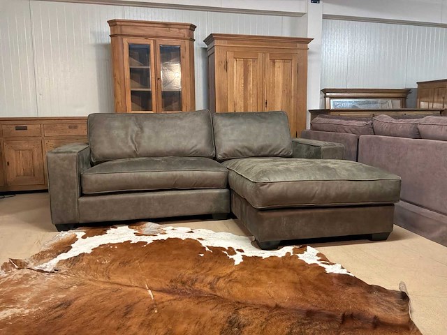 Monti leren bankstel met chaise lounge - afbeelding 1 van  8