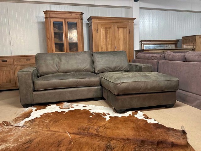 Monti leren bankstel met chaise lounge - afbeelding 2 van  8